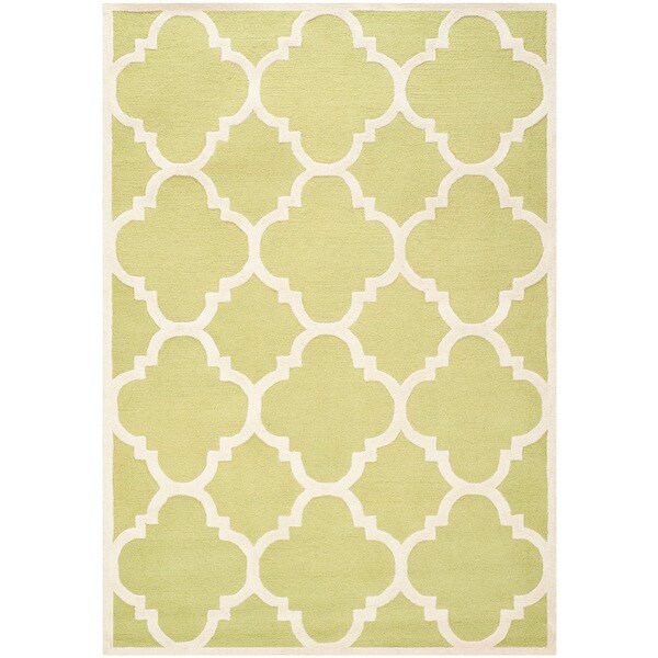 Safavieh Handmade Moroccan Cambridge Ivory/ Light Green Wool Rug (8 x