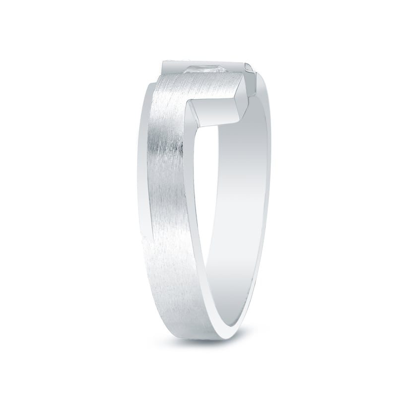 Men's 14k Gold 1/2ct TDW Satin Geometric Diamond Wedding Band by Auriya