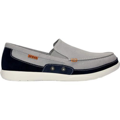 Men's Crocs Walu Accent Light Grey/Navy Crocs Slip ons