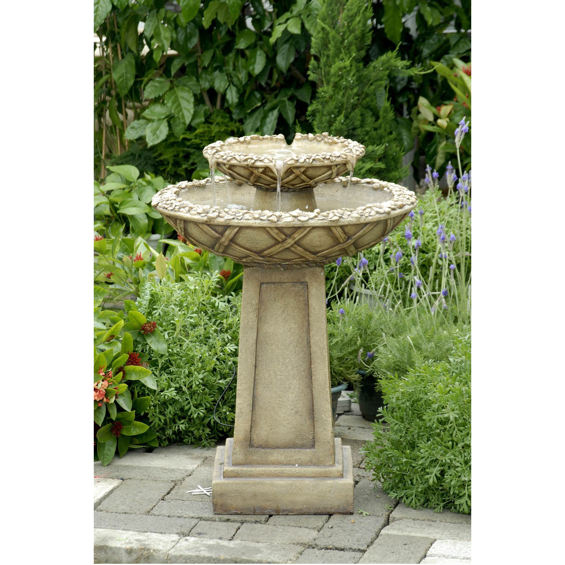 Garden fountain Solar fountain Buddha-Eternity bird bath waterfall water feature for the garden garden decoration with pump
