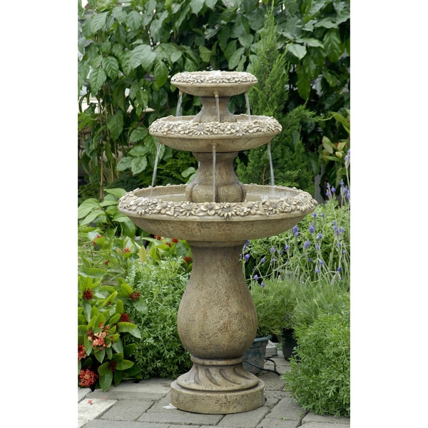 Shop Three Tiers Outdoor Water Fountain - Overstock - 8225405