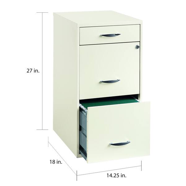 Shop Space Solutions 18 Deep 3 Drawer Organizer File Cabinet Pearl White Overstock 8225521