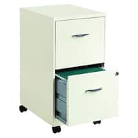 Space Solutions 18" Deep 2-drawer Mobile File Cabinet, Pearl White