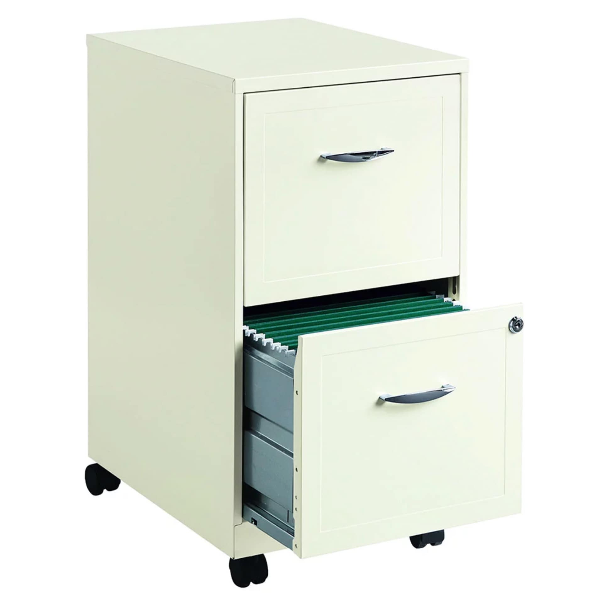 Shop Space Solutions 18 Deep 2 Drawer Mobile File Cabinet Pearl