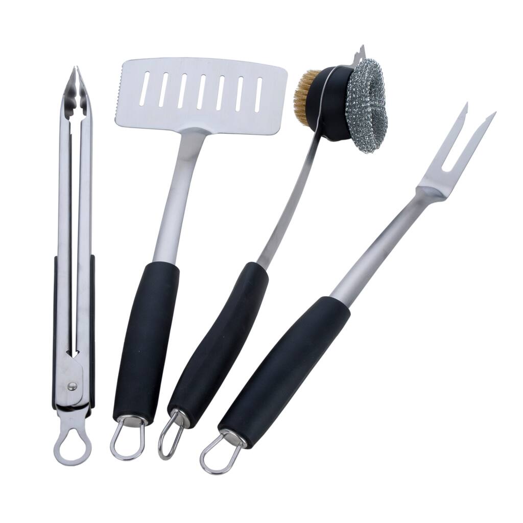Miu Stainless Steel Soft Grip Handle BBQ Tools (Set of 4)