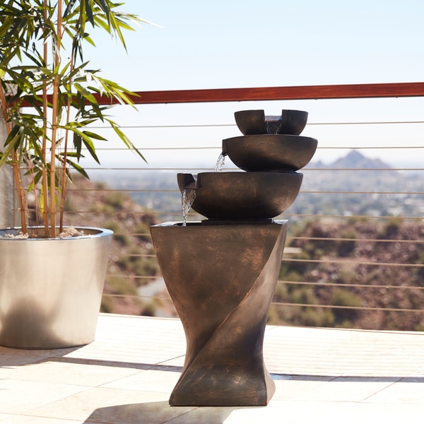 Shop Modern Tiered Bowls Water Fountain Free Shipping Today