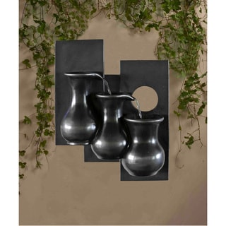 Three Jugs Gunmetal Hanging Wall Fountain Outdoor Fountains