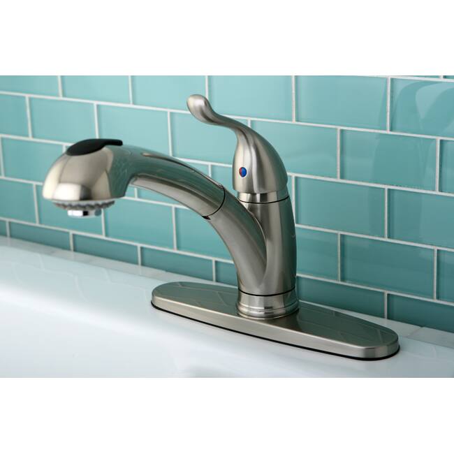 Single Lever Satin Nickel Pullout Kitchen Faucet