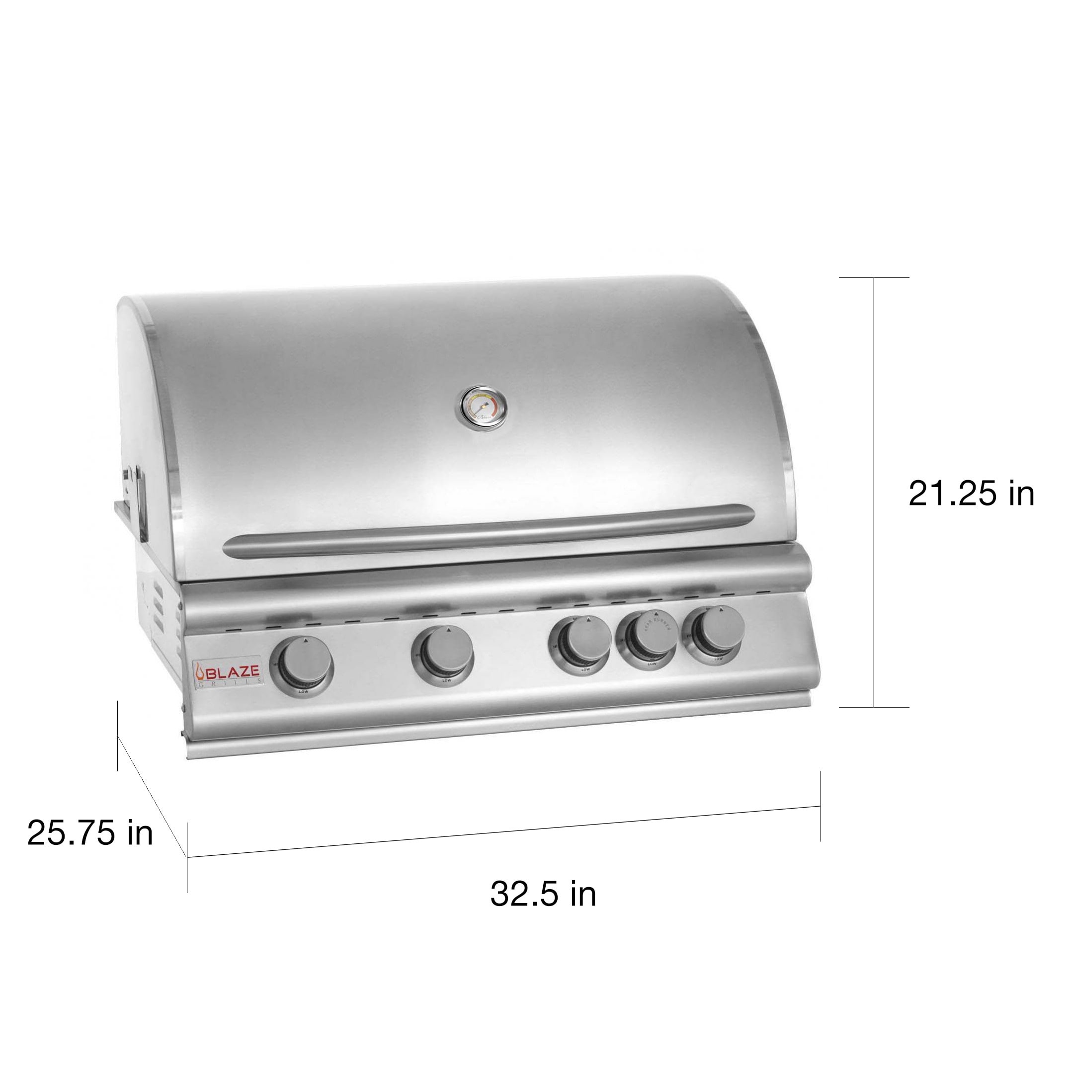 Blaze 32 inch 4 burner Built in Propane Gas Grill With Rear Infrared Burner