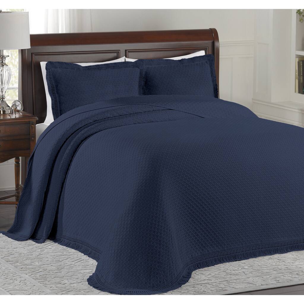 LaMont Home Woven Cotton Jacquard Bedspread with Fringe (Shams Not Included)