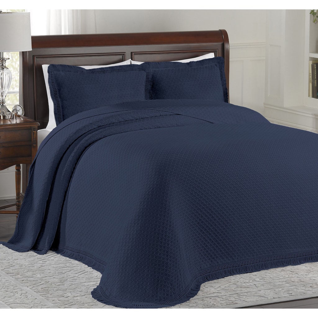 LaMont Home Woven Cotton Jacquard Bedspread with Fringe (Shams Not Included)