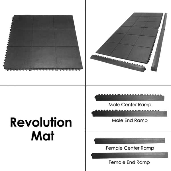 Rubber Cal Recycled Floor Mat Black 1/4-Inch x 4 x 10-Feet