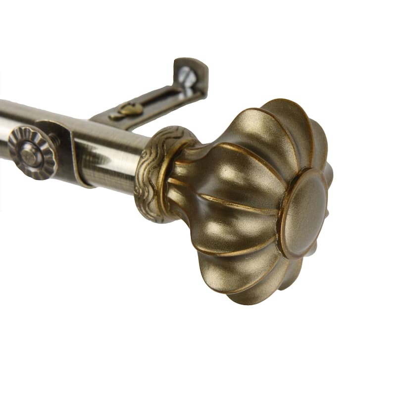 InStyleDesign Amor Adjustable Antique Brass Curtain Rod Set