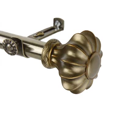 InStyleDesign Amor Adjustable Antique Brass Curtain Rod Set