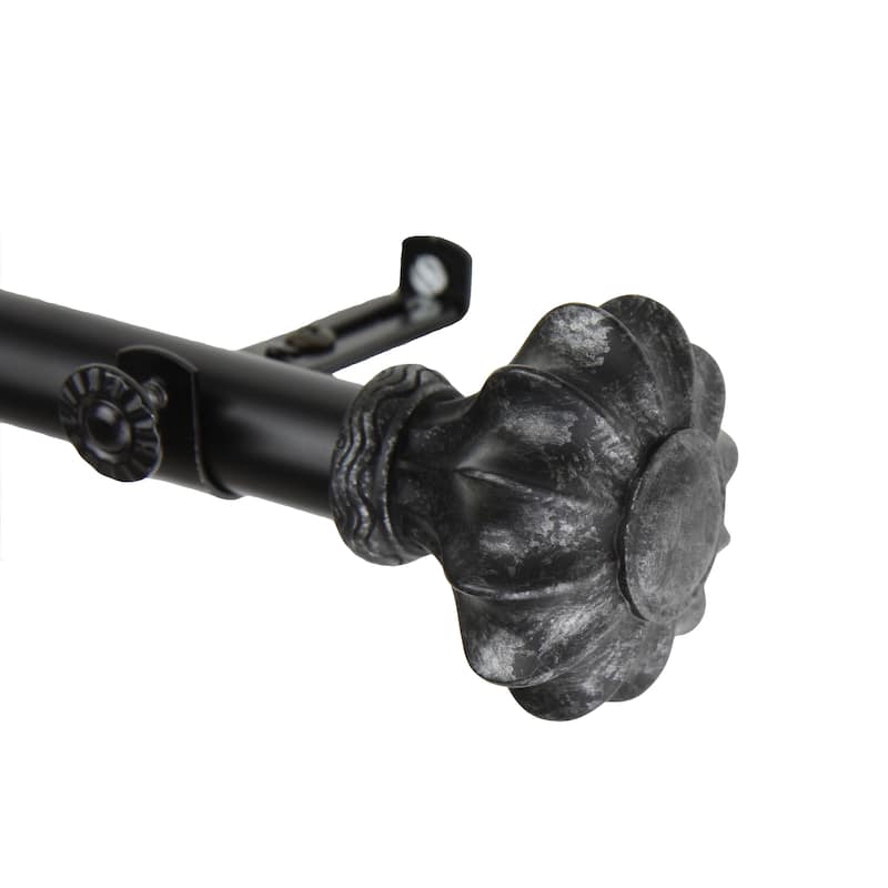 InStyleDesign Amor Adjustable Black Curtain Rod Set