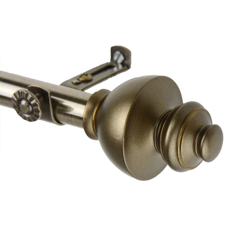 InStyleDesign Monarch Adjustable Antique Brass Curtain Rod Set