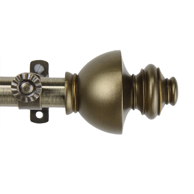 InStyleDesign Monarch Adjustable Antique Brass Curtain Rod Set