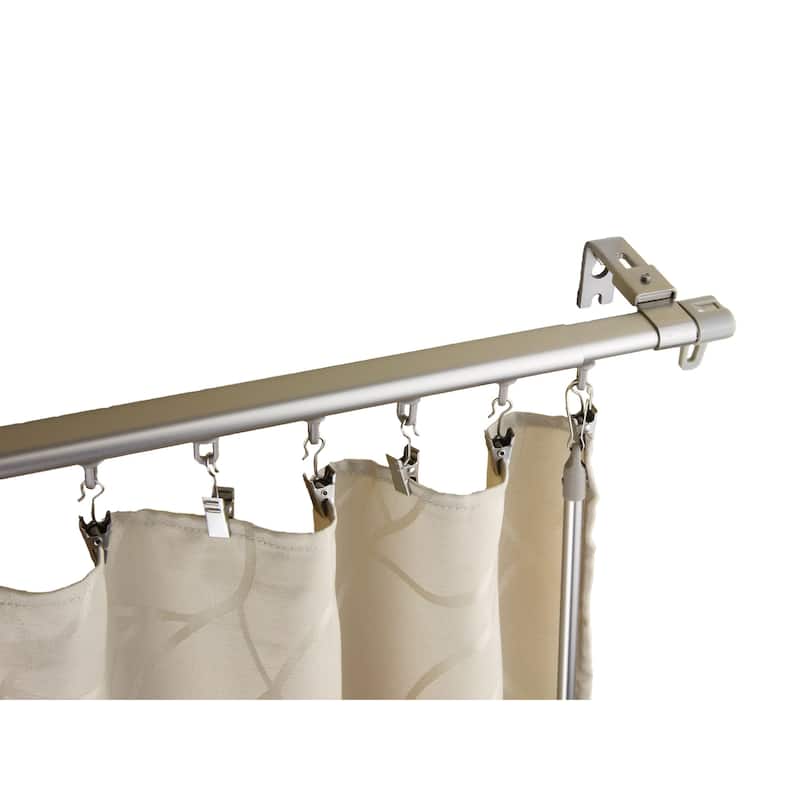 InStyleDesign Regal Silver Adjustable Curtain Track With Sliders - 28 to 48 inches