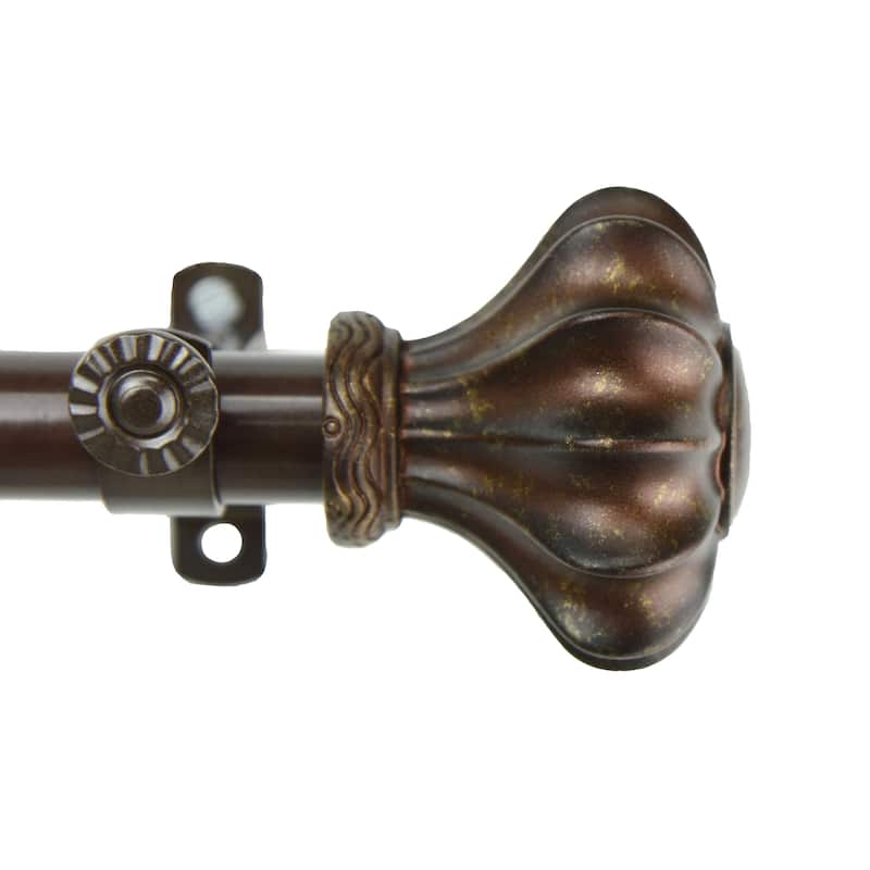 InStyleDesign Amor Adjustable Cocoa Curtain Rod Set - 28 to 48 inches