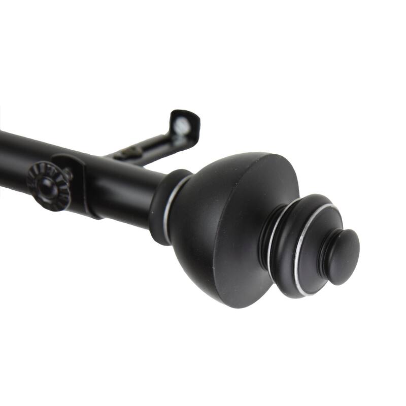 InStyleDesign Monarch Adjustable Black Curtain Rod Set