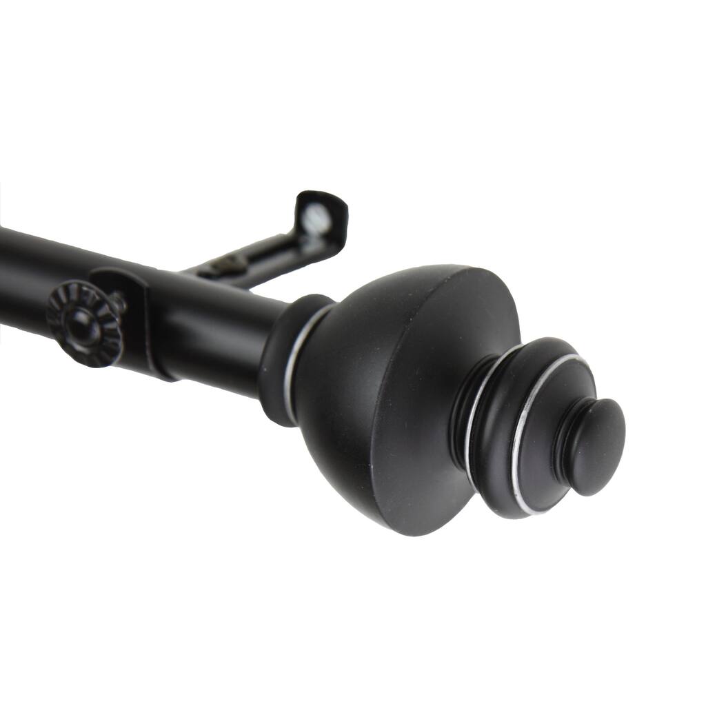 InStyleDesign Monarch Adjustable Black Curtain Rod Set