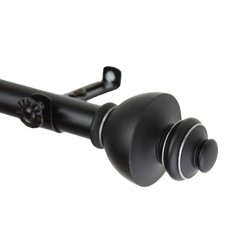 InStyleDesign Monarch Adjustable Black Curtain Rod Set