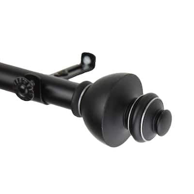 InStyleDesign Monarch Adjustable Black Curtain Rod Set
