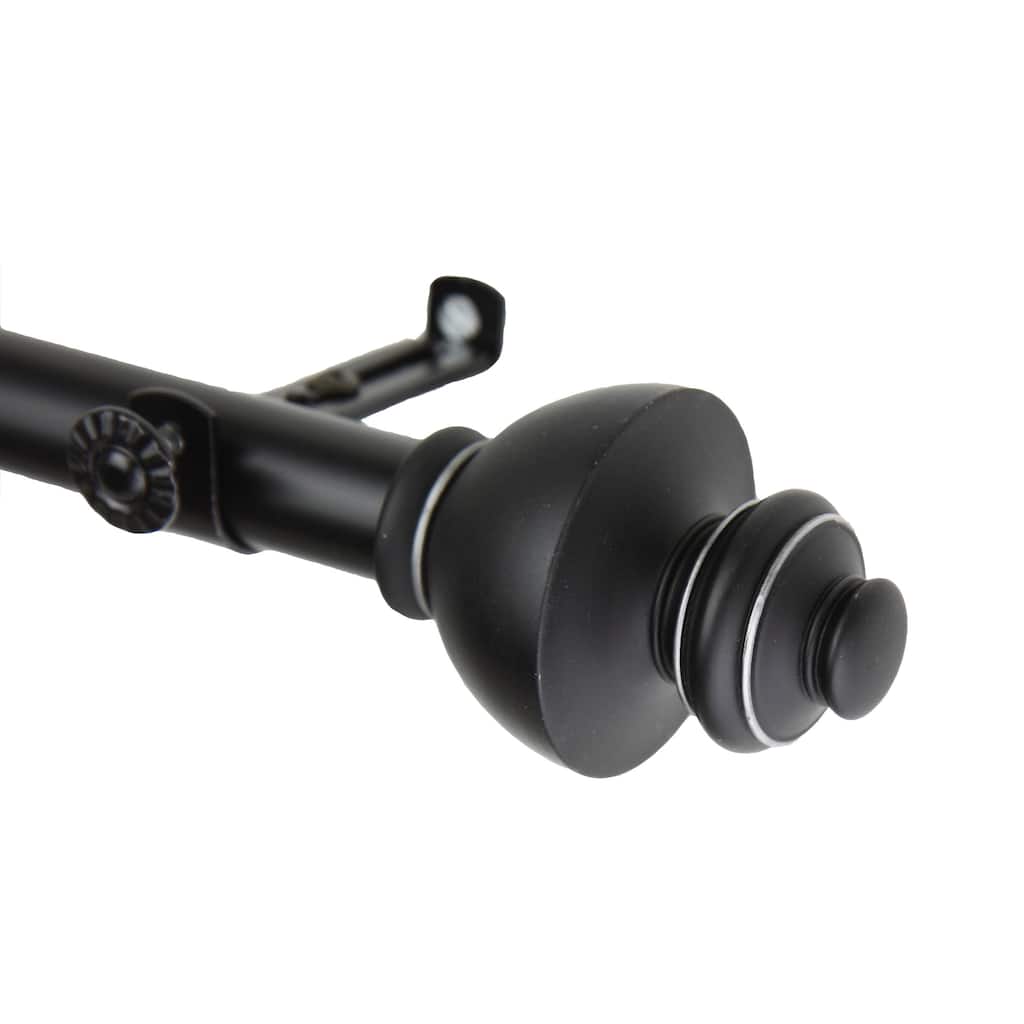 InStyleDesign Monarch Adjustable Black Curtain Rod Set