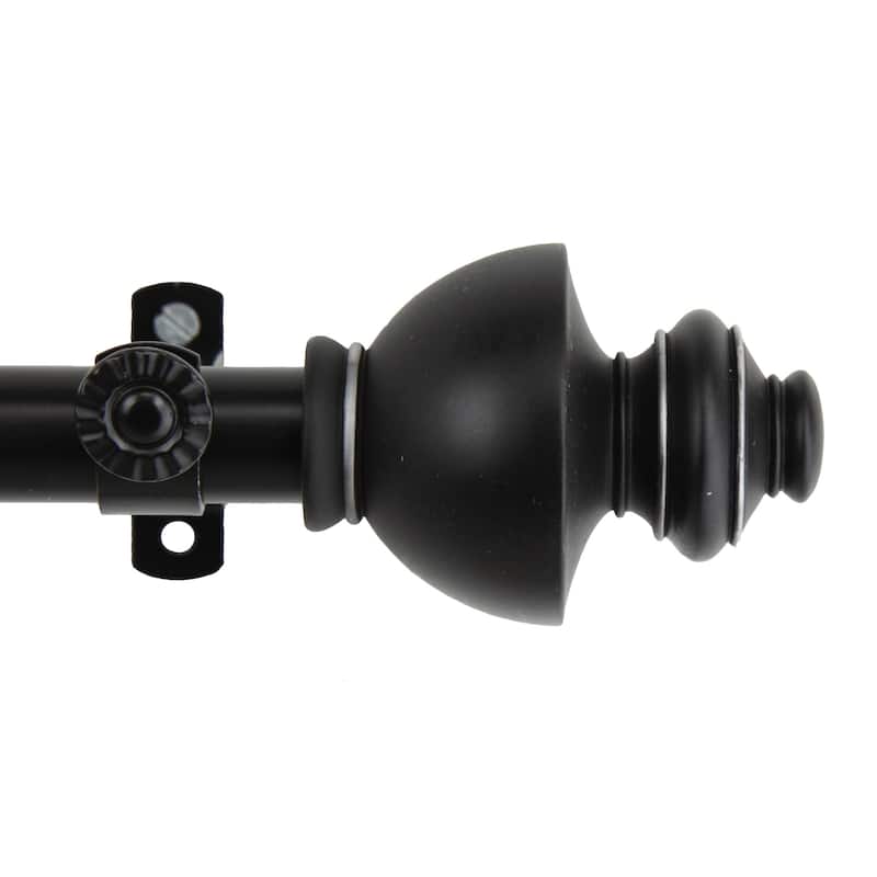InStyleDesign Monarch Adjustable Black Curtain Rod Set