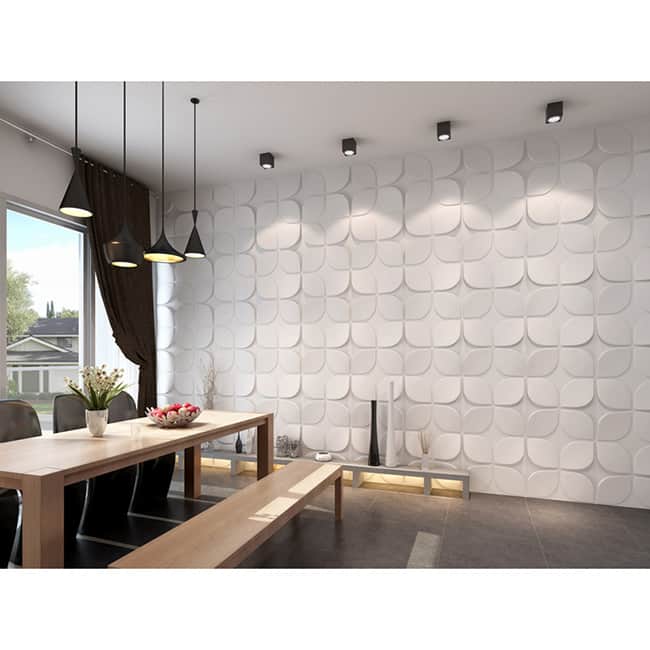 Set of 10 3D Contemporary Wall Panels Flower Design (26.67 square feet)