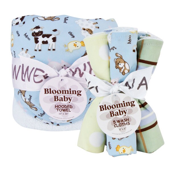 Shop Trend Lab Baby Barnyard 6piece Hooded Towel and Wash Cloth Set