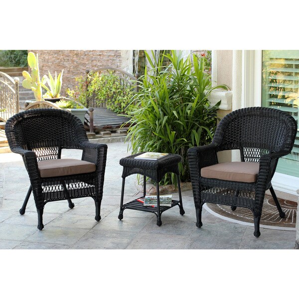 black woven patio chair