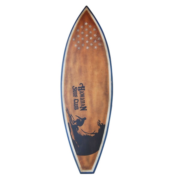 Shop Decorative Brown Vintage Wooden Surfboard Overstock 8228649