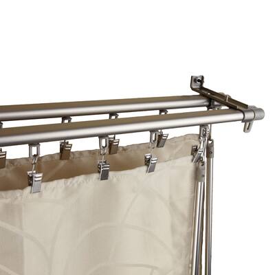 InStyleDesign Regal Silver Adjustable Double Curtain Track Set