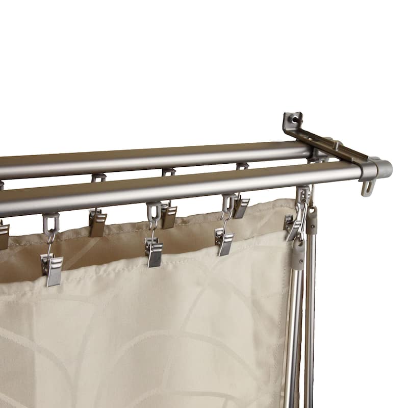 InStyleDesign Regal Silver Adjustable Double Curtain Track Set