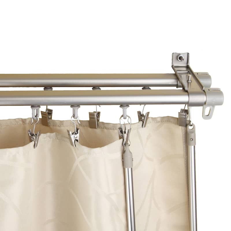 InStyleDesign Regal Silver Adjustable Double Curtain Track Set
