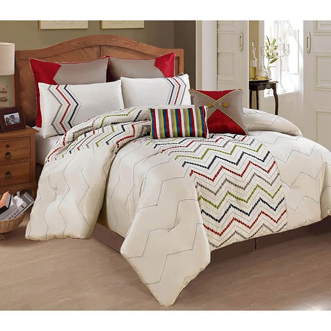 Maya 8-piece Oversized Comforter Set - Tan
