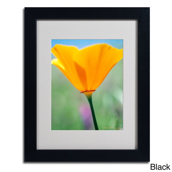 Kathy Yates California Poppy Closeup Framed Matted Art