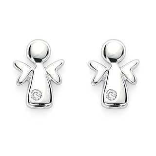 Little Diva Diamonds Diamond Earrings Online At Little Diva Diamonds S 925 Sterling Silver 02ct Tdw Diamond Accent Angel Stud Earrings