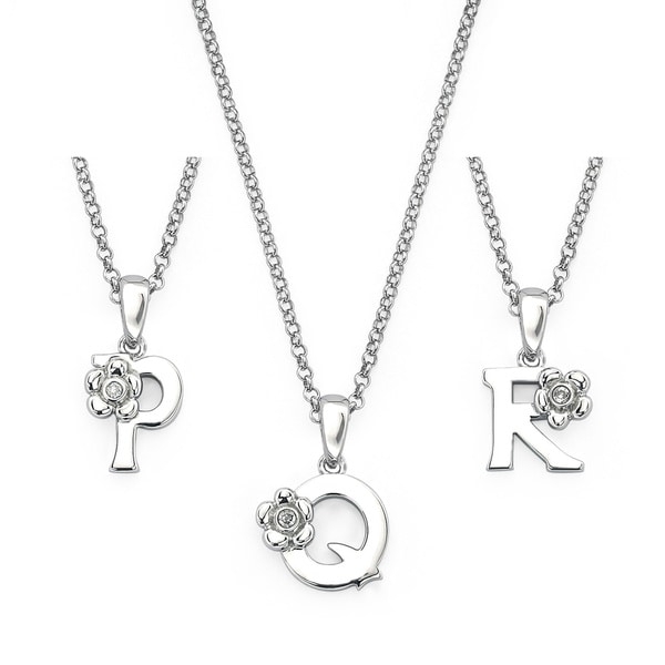 14K Gold Polished 0.01 CTW Diamond Initial H Charm Pendant