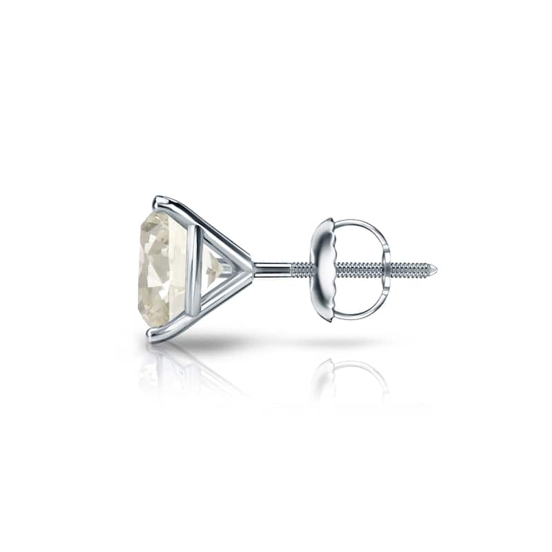 Platinum 1 CT to 2 CT TDW Certified Round Diamond Stud Earrings by Auriya (J-K, I1-I2)