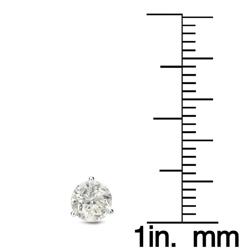 Platinum 1 CT to 2 CT TDW Certified Round Diamond Stud Earrings by Auriya (J-K, I1-I2)
