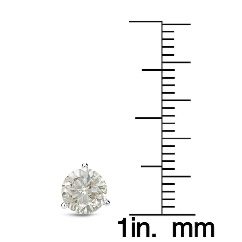 Platinum 1 CT to 2 CT TDW Certified Round Diamond Stud Earrings by Auriya (J-K, I1-I2)