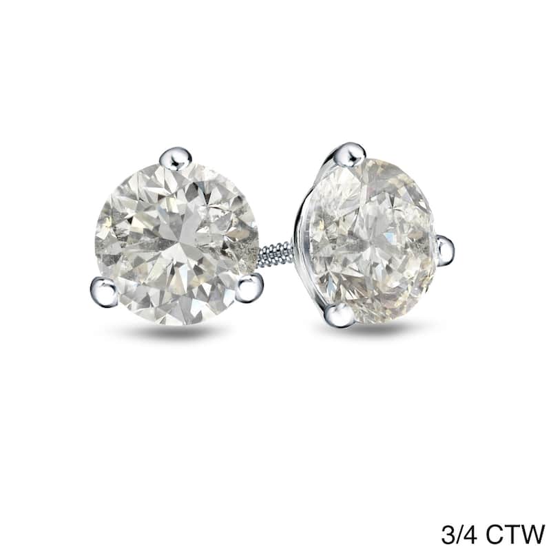 Auriya 1/4 to 3/4ctw Round Diamond Stud Earrings Platinum - 0.75ct