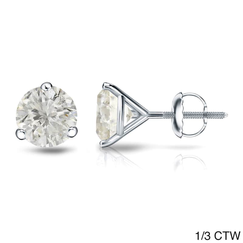 Auriya 1/4 to 3/4ctw Round Diamond Stud Earrings Platinum - 0.33ct
