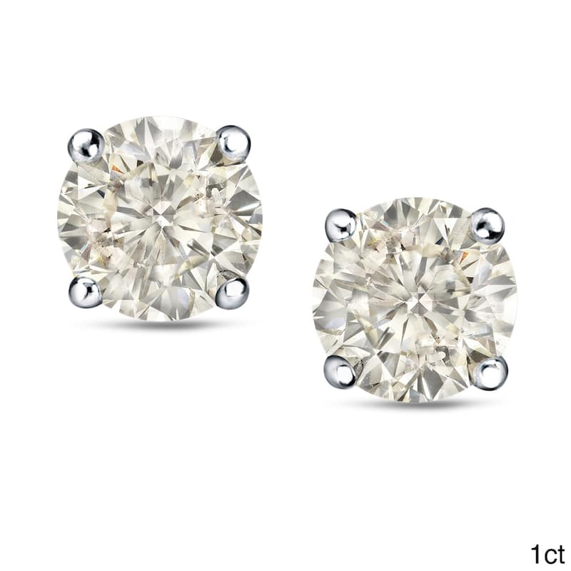 Platinum 1 Ct to 2 Ct TDW Certified Round Diamond Stud Earrings by Auriya - 1.00ct