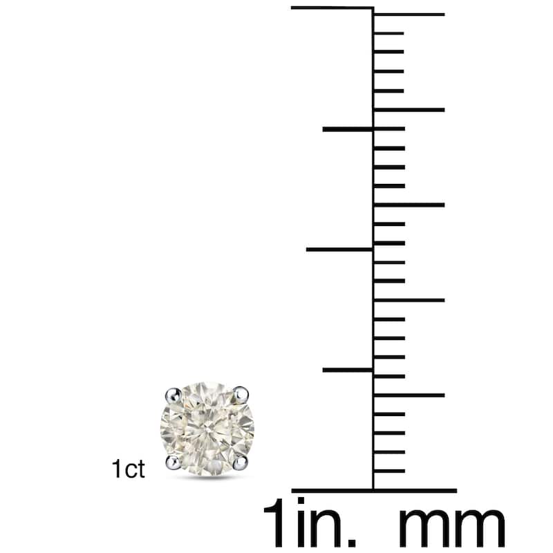 Platinum 1 Ct to 2 Ct TDW Certified Round Diamond Stud Earrings by Auriya