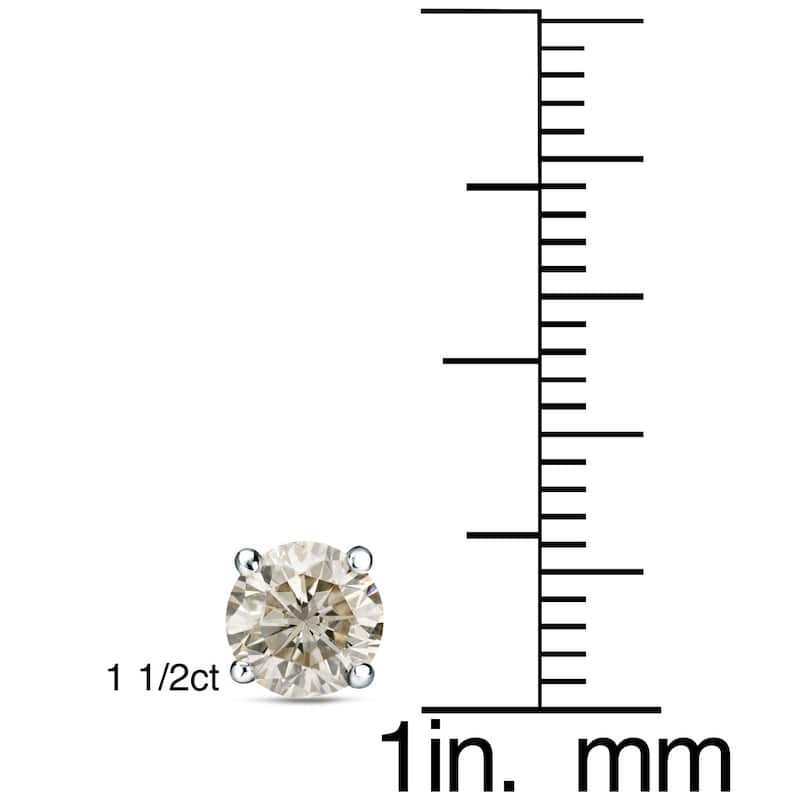 Platinum 1 Ct to 2 Ct TDW Certified Round Diamond Stud Earrings by Auriya