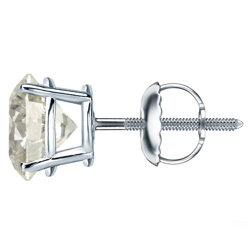 Platinum 1 Ct to 2 Ct TDW Certified Round Diamond Stud Earrings by Auriya