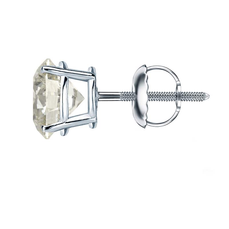 Platinum 1/4 Ct to 3/4 Ct TDW Round Diamond Stud Earrings by Auriya (J-K, I1-I2)